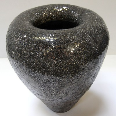 Large Crackled Mirror Vase