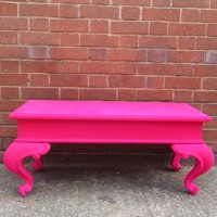 Pink Flocked Coffee Table - Medium