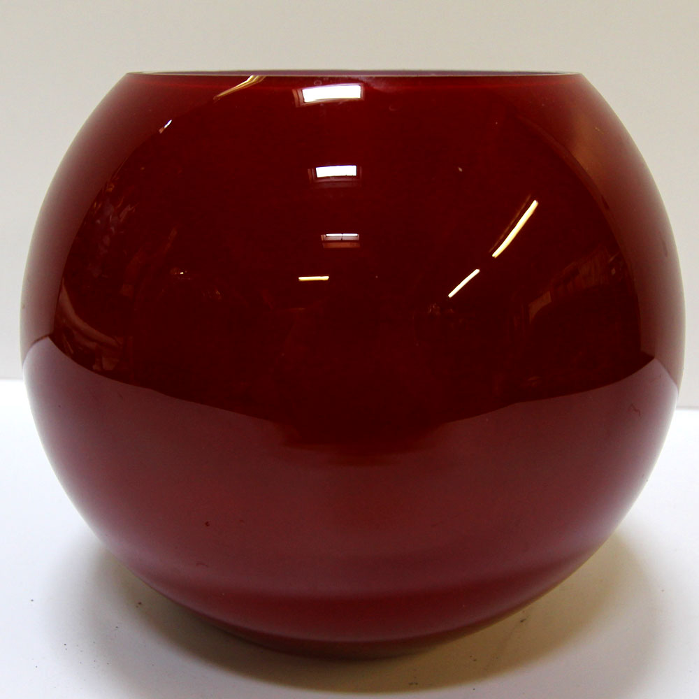 Globe Bowl Red Glass Vase Style 2 Ten and a Half Thousand Things