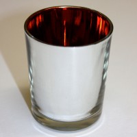 Mirrored with Red Interior Tealight Holders