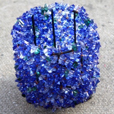 Cobalt Blue Round Beaded Tealight Holders