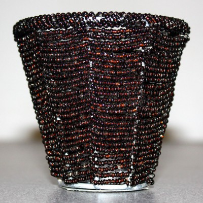 Dark Brown Beaded Tealight Holders
