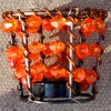 Orange Beaded Tealight Holders