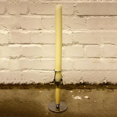 Ivory and Chrome Candle Holders