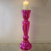 Pink Glass Candlestick