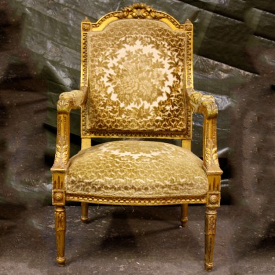 Gold Floral Armchair