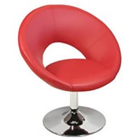Red Oval Swivel Back Chair
