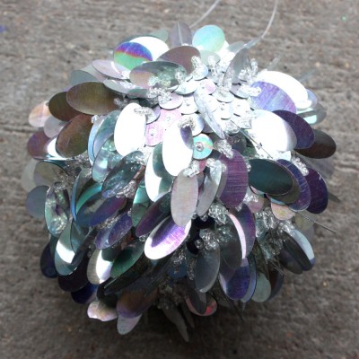 Silver Sequin & Bead Baubles