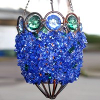 Blue Jewel Beaded Hanging Lantern