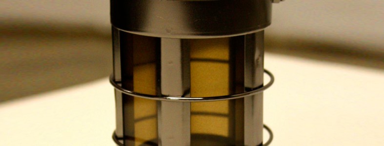 Cylindrical Charcoal Chrome Lantern