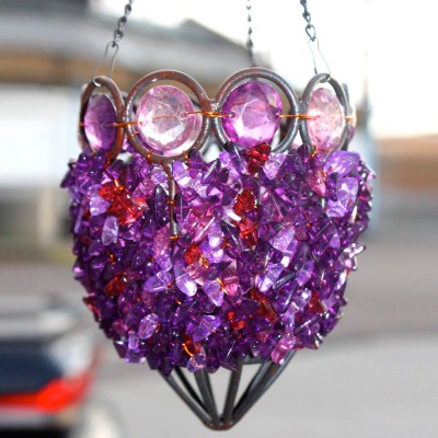 Purple Jewel Beaded Hanging Lantern