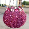 Pink Beaded Bowl Hanging Lantern