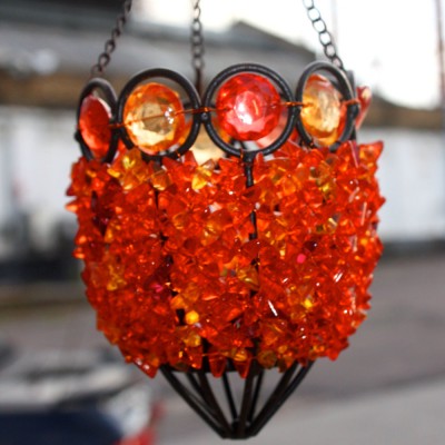 Red Jewel Beaded Hanging Lantern