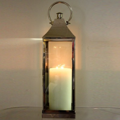 Silver Metal Standing Lantern