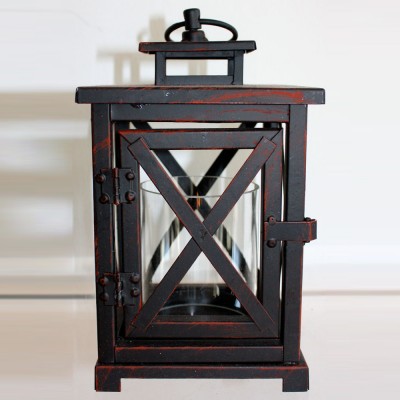 Rust Black Square Lantern