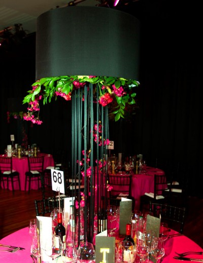 Black Lampshade and Stand