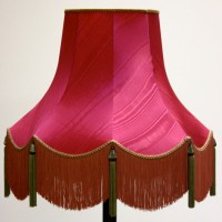 Pink Lampshade with Pink and Green Tassels