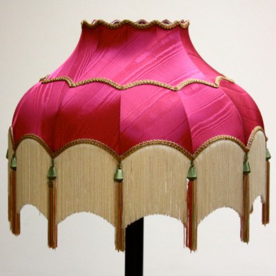 Pink Lampshade with White Tassels