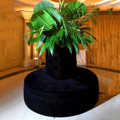 Round Black Velvet Seating