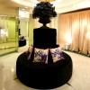 Round Black Velvet Seating
