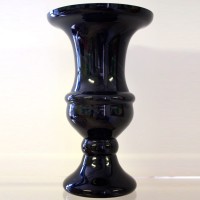 Large Black Glass Urn