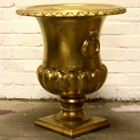 Gold Painted Plastic Cast Urn