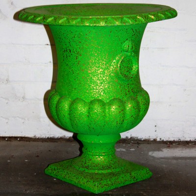Green with Gold Speckle Plastic Urn