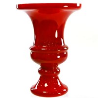 Large Red Glass Urn