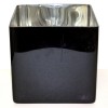 Black Cube Vase With Silver Interior