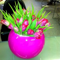 Pink Glass Globe Bowl