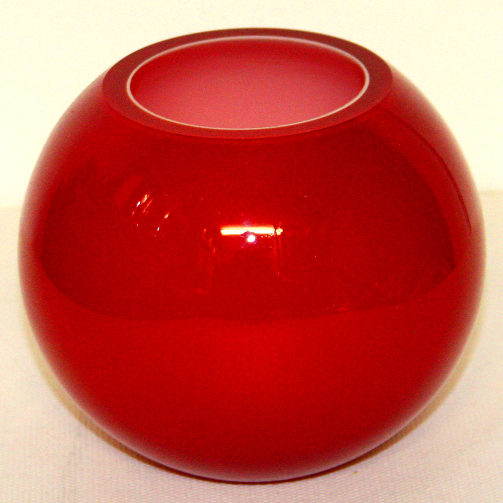 Globe Bowl Red Glass Vase - Style 1 - Ten and a Half Thousand Things