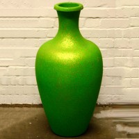 Green with Gold Speckle Plasticl Vase