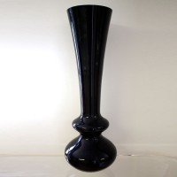 Black Glass Vase With Rounded Base