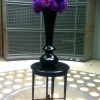 Black Glass Vase With Rounded Base