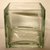 Clear Glass Cube Vase