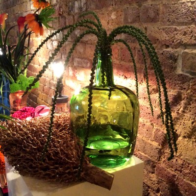 Green Glass Bottle Vase