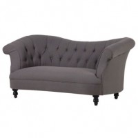 Grey Buttoned Sofa